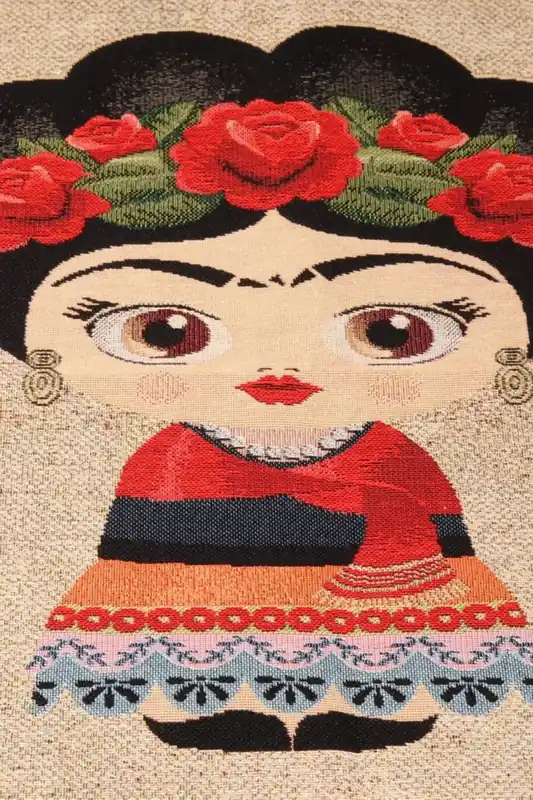 Versand Am Gleichen Tag Gobelin Panel „Blumenmädchen“ Beige Melange