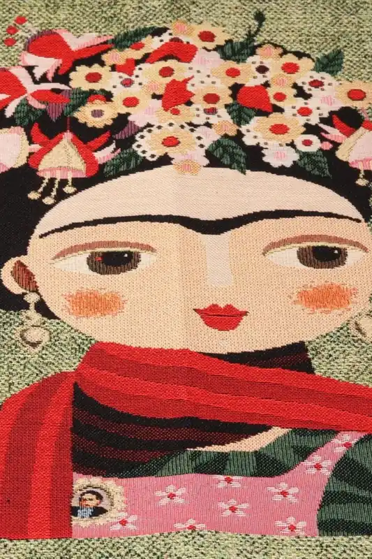 Gleich Bestellen Gobelin Panel „Blumenmädchen“ Grün Melange