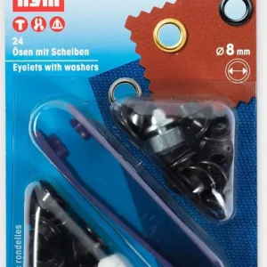 Ösen mit Scheiben Brüniert 8mm Abverkauf