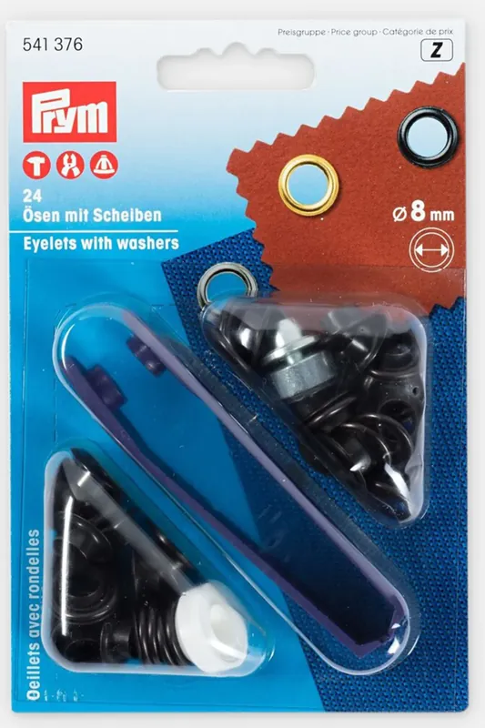 Ösen mit Scheiben Brüniert 8mm Abverkauf