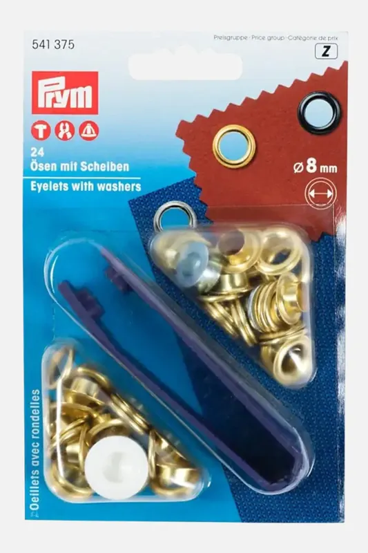 Neue Kollektion Ösen mit Scheiben Gold 8mm