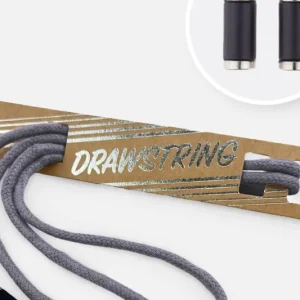 Kordel 5 mm mit silber Enden Länge 115cm Mittelgrau Heißes Angebot