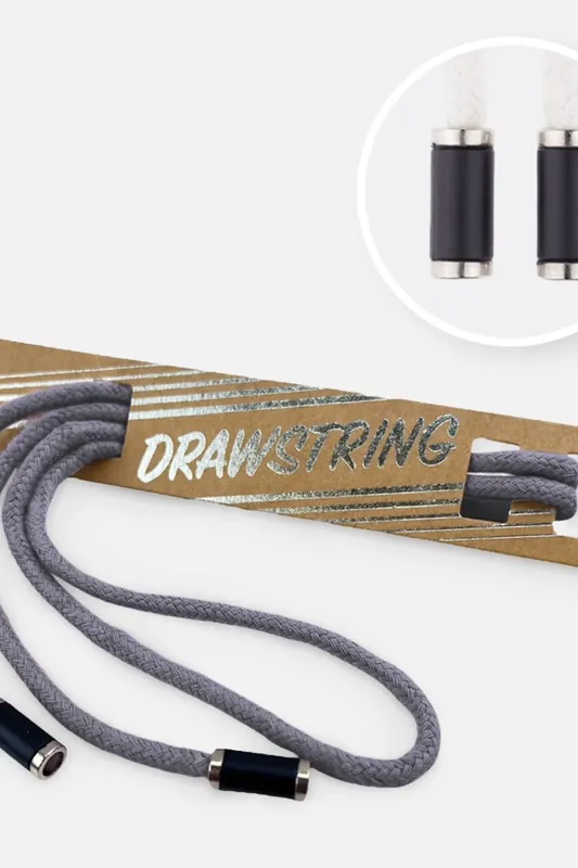 Kordel 5 mm mit silber Enden Länge 115cm Mittelgrau Heißes Angebot