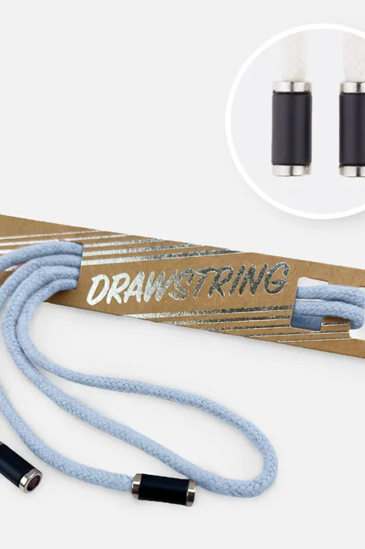 Kordel 5 mm mit silber Enden Länge 115cm Jeans hell Begrenztes Angebot