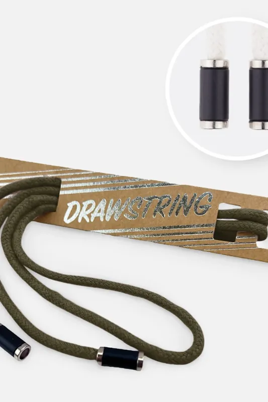 Kordel 5 mm mit silber Enden Länge 115cm Army dunkel Beliebt