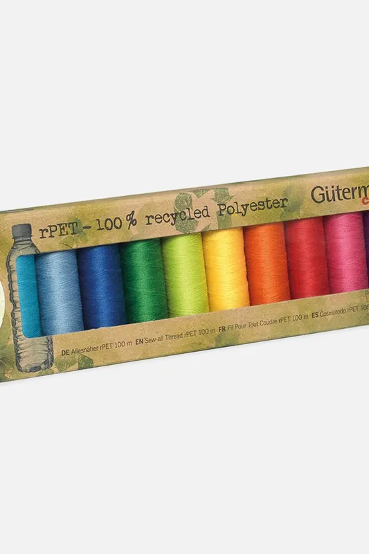 Nähfaden-Set Allesnäher rPET Regenbogen 10x100m Sonderaktion