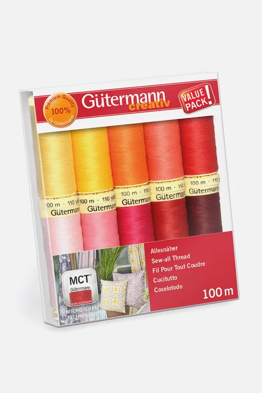 Nähfaden-Set Allesnäher Rottöne 10x100m Geld-Zurück-Garantie