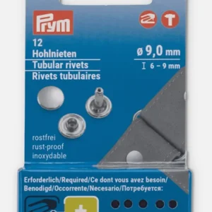 Weltweiter Versand PRYM Hohlnieten Silber 9mm 6-9mm Höhe