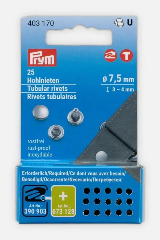 PRYM Hohlnieten Silber 7,5mm 3-4mm Höhe Wochenendangebot