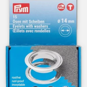 PRYM Ösen mit Scheiben Silber 14mm Neue Ware