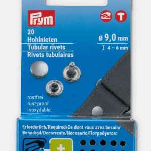 Begrenztes Angebot PRYM Hohlnieten Silber 9mm 4-6mm Höhe