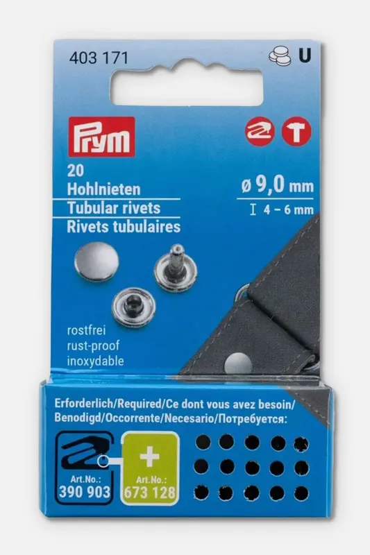 Begrenztes Angebot PRYM Hohlnieten Silber 9mm 4-6mm Höhe