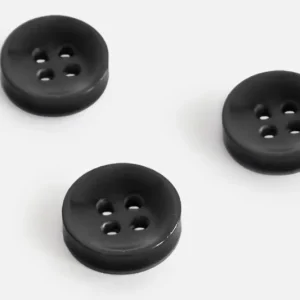 Saisonangebot Knopf Perlmutt-Optik Schwarz 11mm