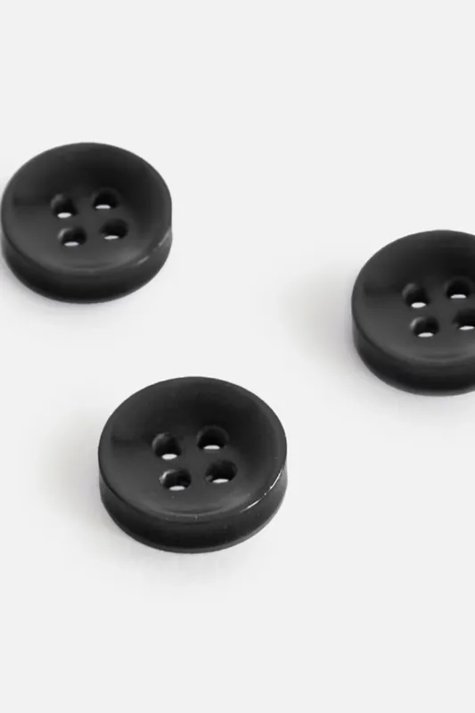 Saisonangebot Knopf Perlmutt-Optik Schwarz 11mm