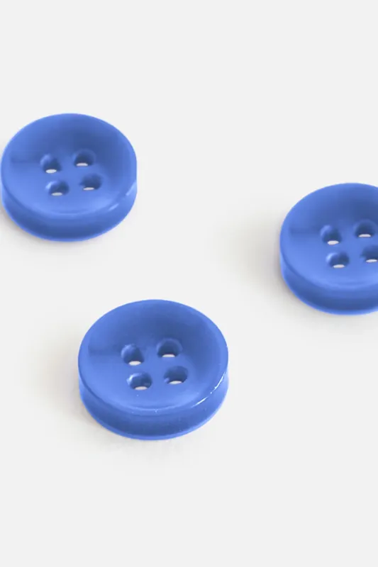 Ausverkauf Knopf Perlmutt-Optik Kobaltblau 11mm