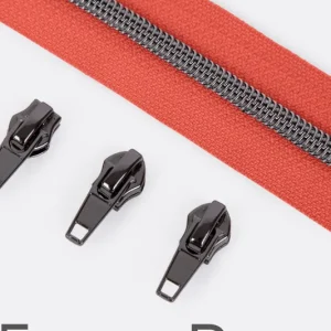 Kostenloser Versand Reißverschluss Gunmetal 6,5mm Koralle D816 3m lang