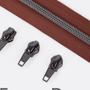 Reißverschluss Gunmetal 6,5mm Braun B26 3m lang Kostenloser Rückversand