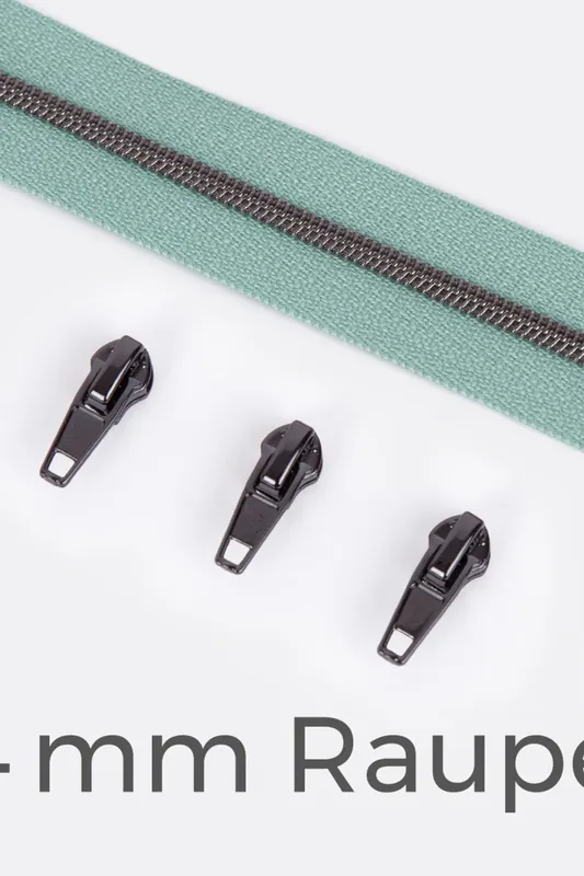 Begrenztes Angebot Reißverschluss Gunmetal 4mm Mint D250 1m lang