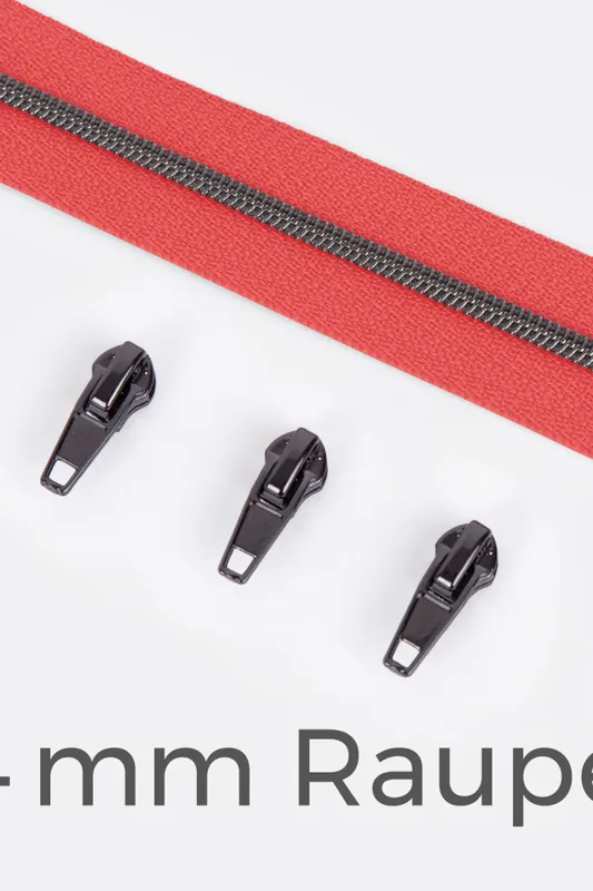 Günstig Reißverschluss Gunmetal 4mm Koralle D816 1m lang