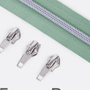 Expressversand Reißverschluss Metallisiert Silber 6,5mm Mint D250