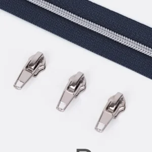 Reißverschluss Silber 4mm Indigo D196 1m lang Günstig