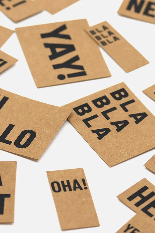 Neuheit SnapPap Label Bogen Statement