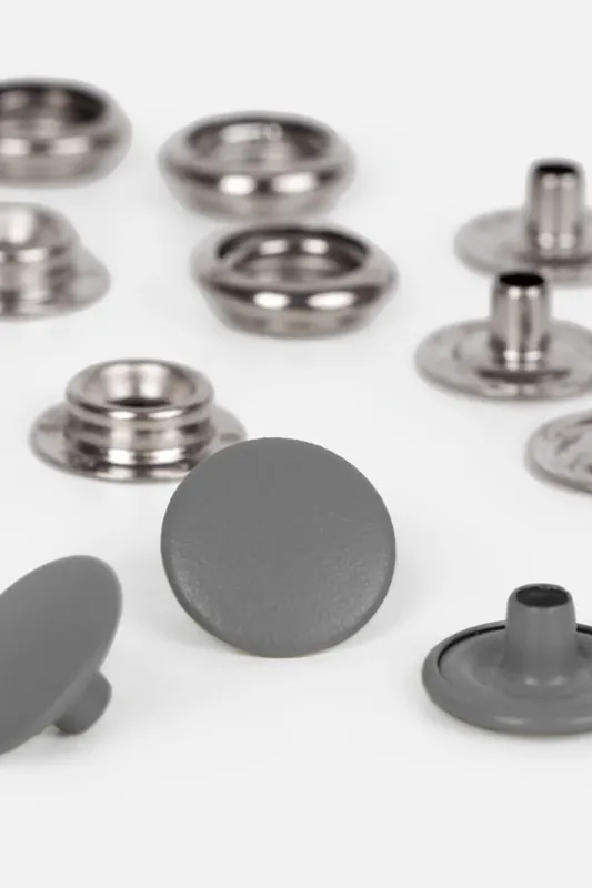 Anorak Druckknöpfe Grau 15mm Neu Im Sortiment