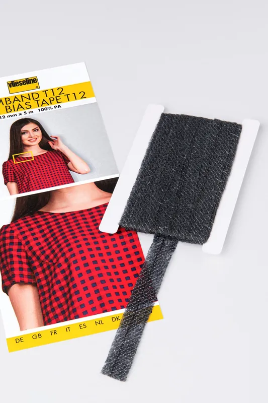 Mengenrabatt Vlieseline Formband T12 Graphit Länge 5m