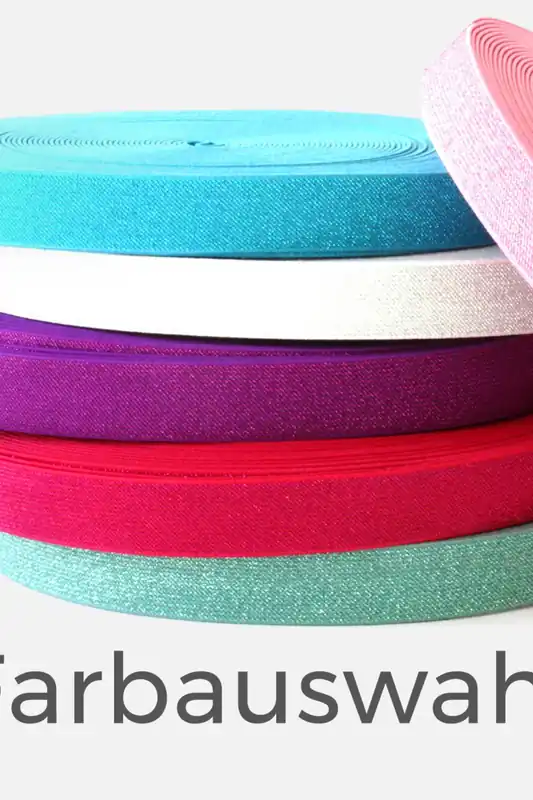 Gummiband Glitzer 25mm Meterware Hochwertig