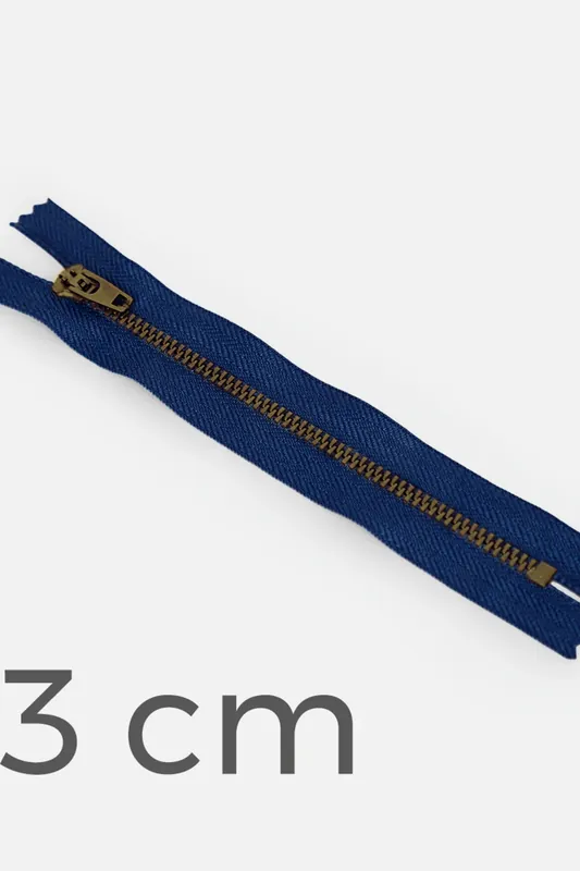 Jeans-Reißverschluss Metall Messing 13cm Marine D40 Neu