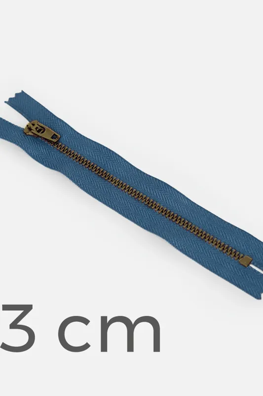 Jeans-Reißverschluss Metall Messing 13cm Blau D240 Expressversand