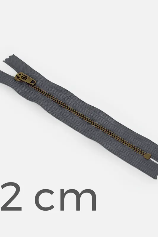 Jeans-Reißverschluss Metall Messing 12cm Anthrazit B39 Großhandel