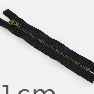 Jeans-Reißverschluss Metall Messing 11cm Schwarz B5 Großhandel