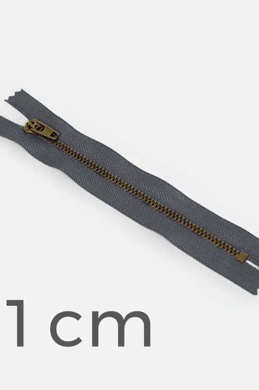 Billig Jeans-Reißverschluss Metall Messing 11cm Anthrazit B39