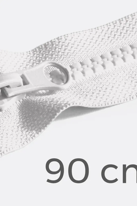 Reißverschluss teilbar 90cm Weiß B3 Versand Am Gleichen Tag