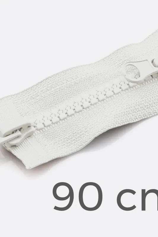 Sofort Bestellen Zwei-Wege Reißverschluss 90cm Weiß B3