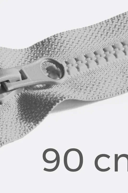 Großhandel Reißverschluss teilbar 90cm Hellgrau D132
