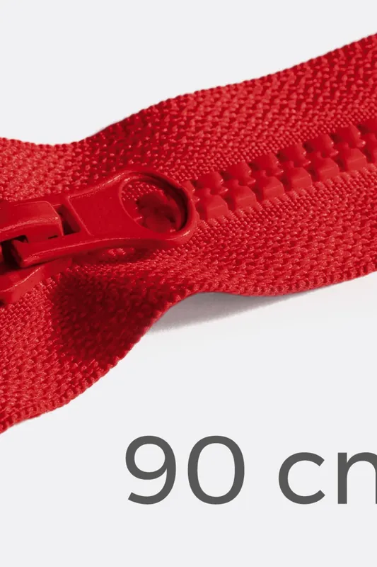 Reißverschluss teilbar 90cm Feuerrot D820 Geld-Zurück-Garantie