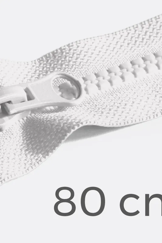 Abverkauf Reißverschluss teilbar 80cm Weiß B3