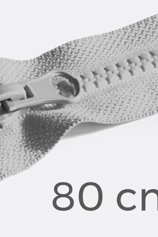 Reißverschluss teilbar 80cm Hellgrau D132 Hochwertig