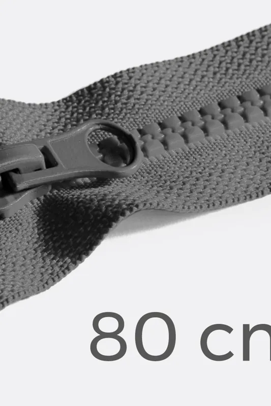 Im Trend Reißverschluss teilbar 80cm Dunkelgrau D306