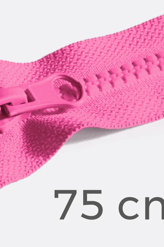 Preiswert Reißverschluss teilbar 75cm Pink B47