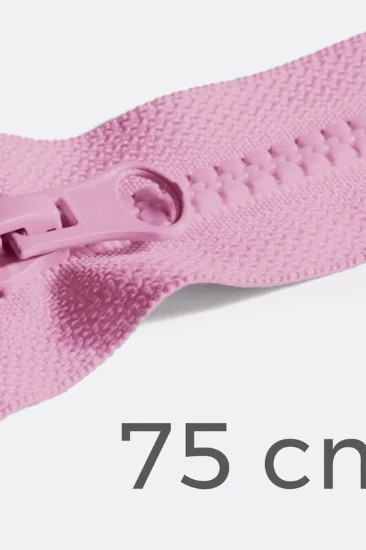 Reißverschluss teilbar 75cm Kräftiges Rosa B57 Heißes Angebot