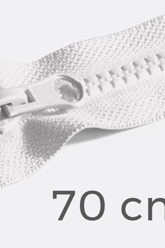 Reißverschluss teilbar 70cm Weiß B3 Sichere Zahlung