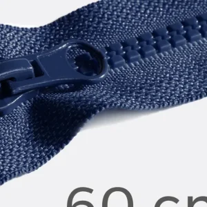 Kostenloser Versand Reißverschluss teilbar 60cm Marineblau D040