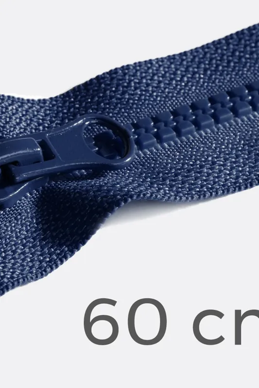 Kostenloser Versand Reißverschluss teilbar 60cm Marineblau D040