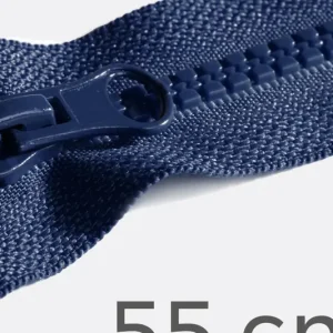 Reißverschluss teilbar 55cm Marineblau D40 Neue Ware