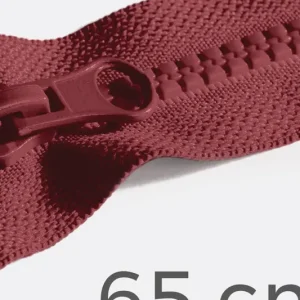 Handgefertigt Reißverschluss teilbar 65cm Bordeaux D520