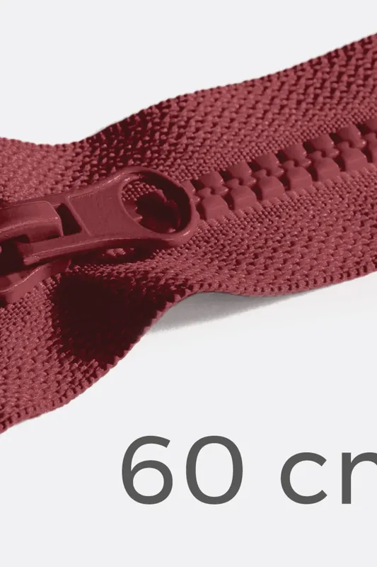 Neue Ware Reißverschluss teilbar 60cm Bordeaux D520
