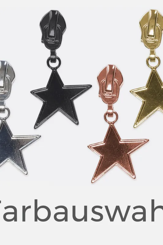 Zipper Stern für 6,5mm Raupe 4 Stück Top-Preis